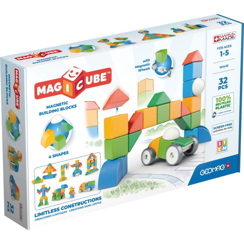 GEOMAG Magnetické kostky Magicube Shapes - Svět 32 dílů