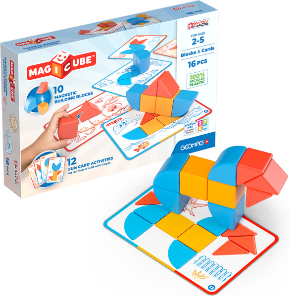 Geomag Magicube Blocks & Cards – magnetická stavebnice 16 dílků
