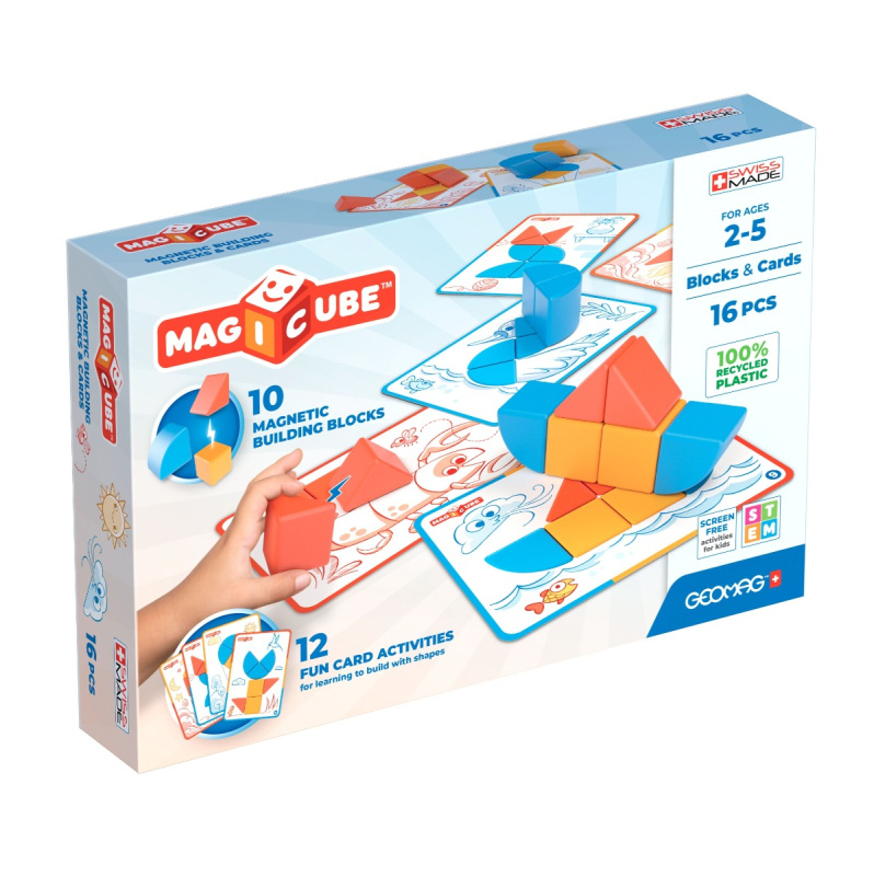 Geomag Magicube Blocks & Cards – magnetická stavebnice 16 dílků