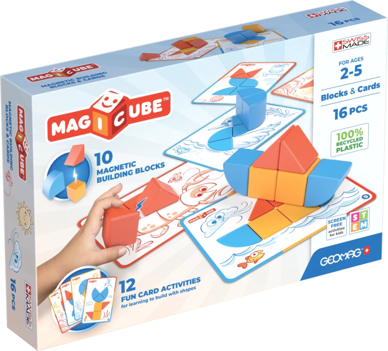 Geomag Magicube Blocks & Cards – magnetická stavebnice 16 dílků
