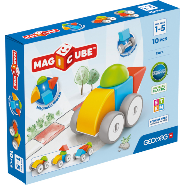 Geomag Magicube auto – magnetická stavebnice pro nejmenší (10 dílků)