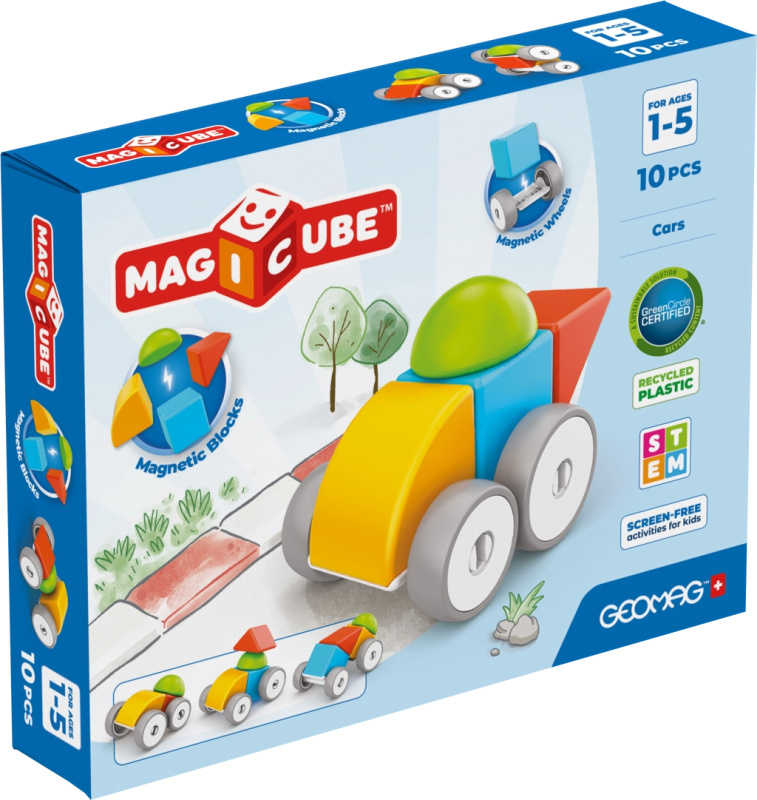 Geomag Magicube auto – magnetická stavebnice pro nejmenší (10 dílků)