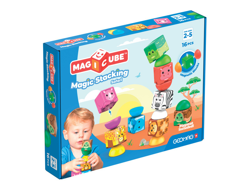 Geomag Magicube Safari magnetická stavebnice se zvířátky, 16 dílků