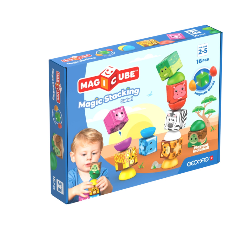 Geomag Magicube Safari magnetická stavebnice se zvířátky, 16 dílků