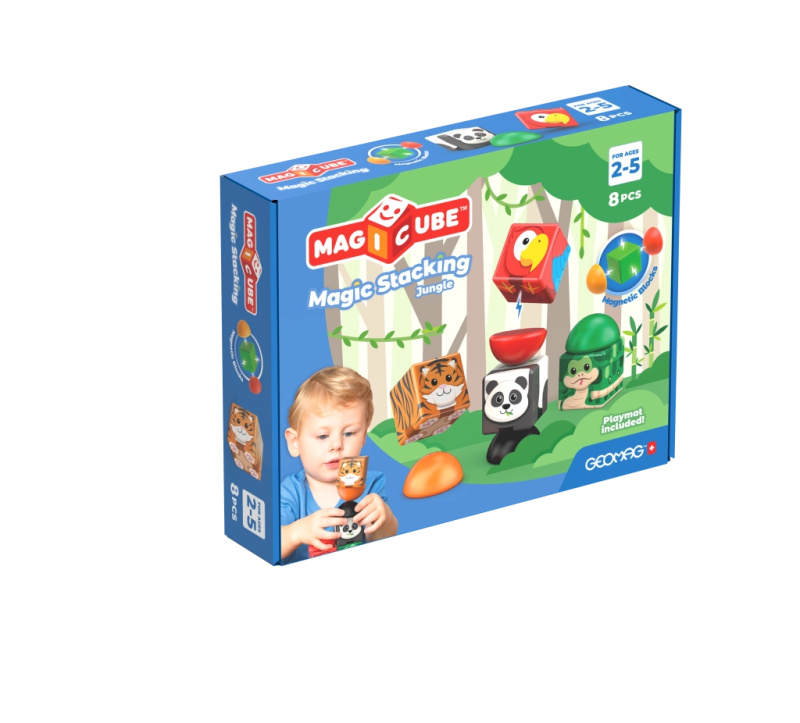 Geomag Magicube magnetická stavebnice Džungle, 8 dílků
