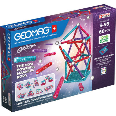 Magnetická stavebnice GEOMAG Glitter 60 dílků