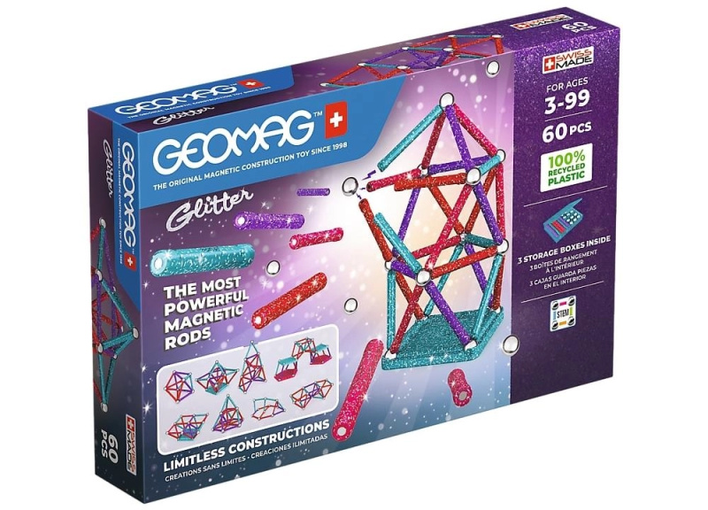 Magnetická stavebnice GEOMAG Glitter 60 dílků