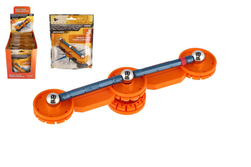 stavebnice geomag mechanics – postav si kompas, 21 dílků