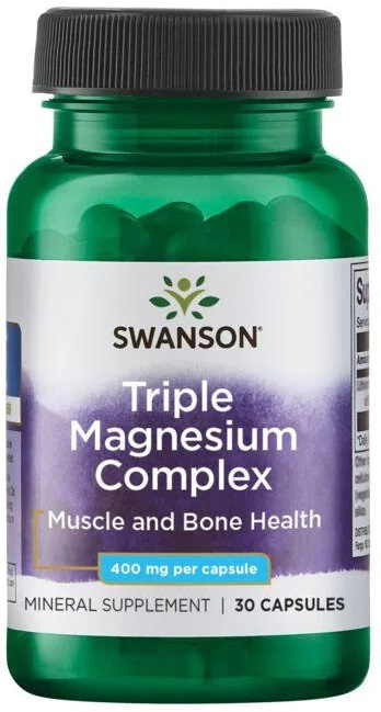 Swanson Triple Magnesium Complex 400 mg 30 kapslí 