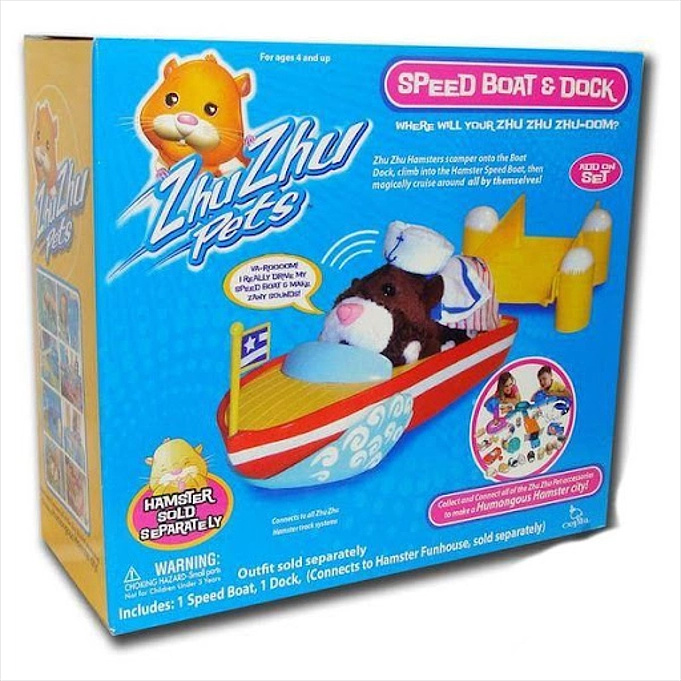 ZHU ZHU PETS motorová loďka s přístavem pro interaktivní křečky