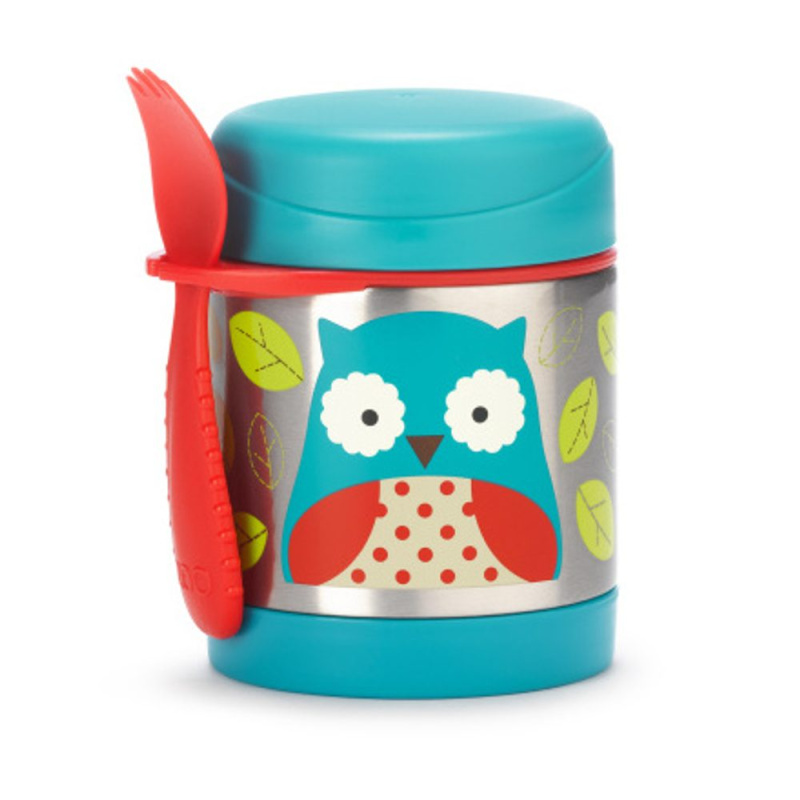 Skip Hop Zoo termoska na jídlo s vidličkou 12+ - Sovička