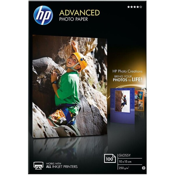 HP Adv 10x15 Gls 100 sht FSC Photo Paper