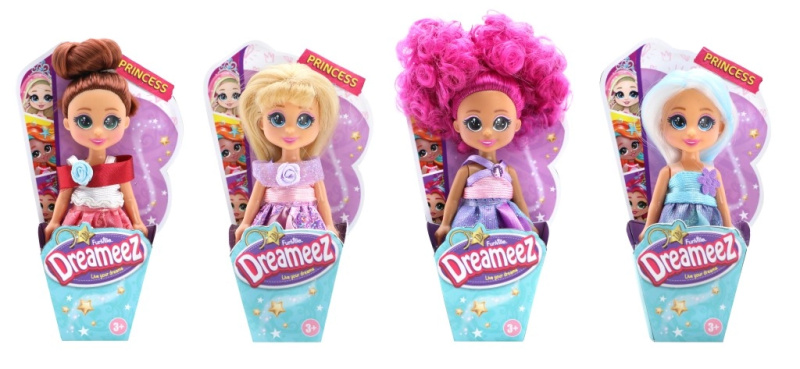 Funville Dreameez mini princezna v kornoutku černé vlásky