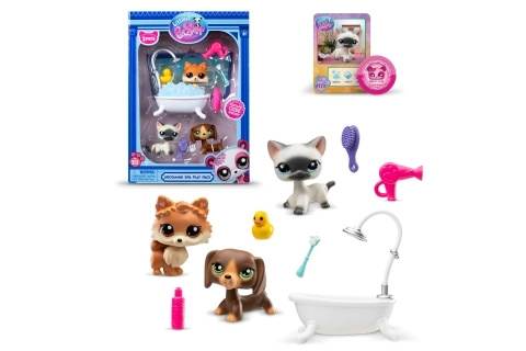 Littlest Pet Shop koupelnový set se 3 zvířátky