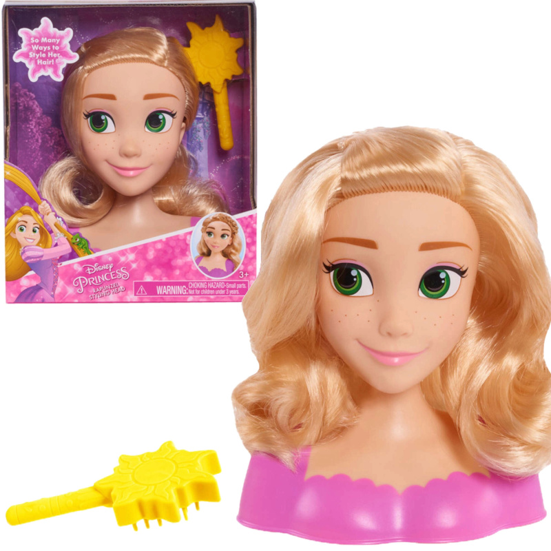 Hlava na česání a stylizaci vlasů Disney princezna Rapunzel se štětkou