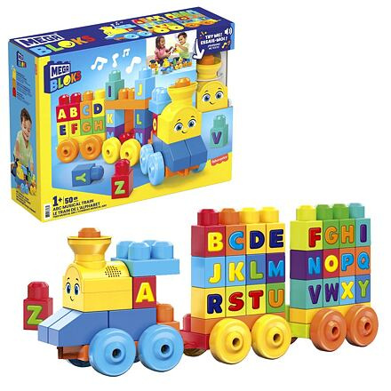 Mega Bloks First Builders hudební vláček s písmenky