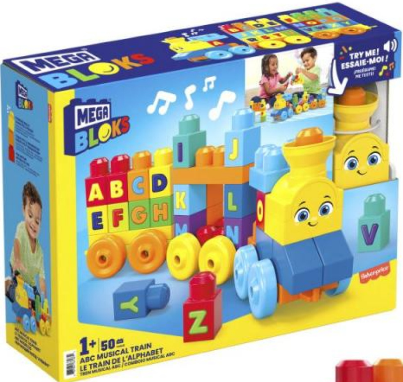 Mega Bloks First Builders hudební vláček s písmenky