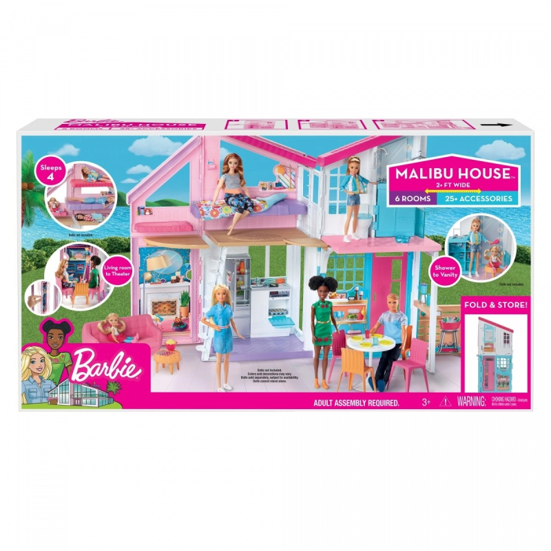 Barbie Malibu přenosný domeček pro panenky s doplňky
