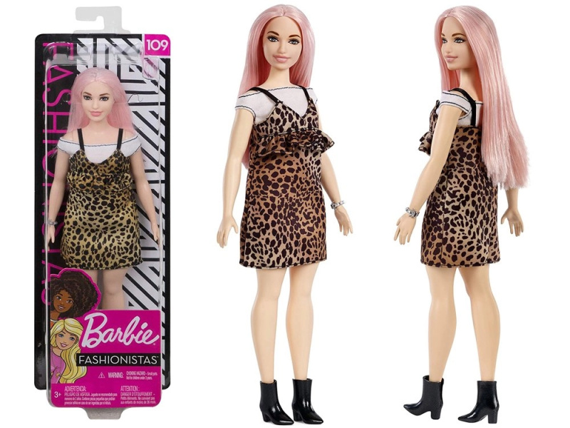 Barbie Fashionistas s leopardími šaty