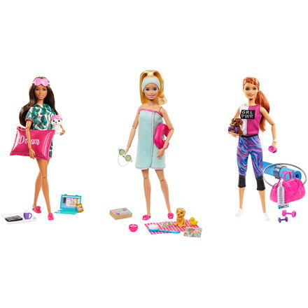 Barbie wellness panenka – Blonďatá se štěňátkem