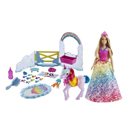 Mattel Barbie Princezna a duhový jednorožec, herní set