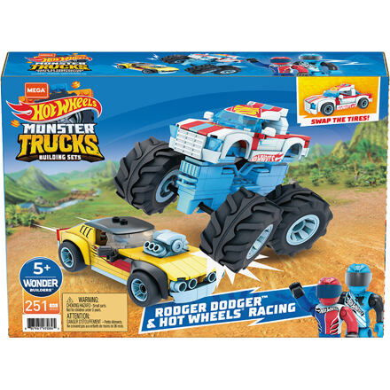 Mattel Hot Wheels Mega Construx Rodger Dodger a závodění