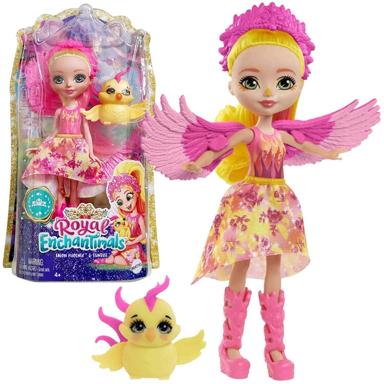 MATTEL EnchanTimals Royal se zvířátkem Falon Phoenix a Sunrise