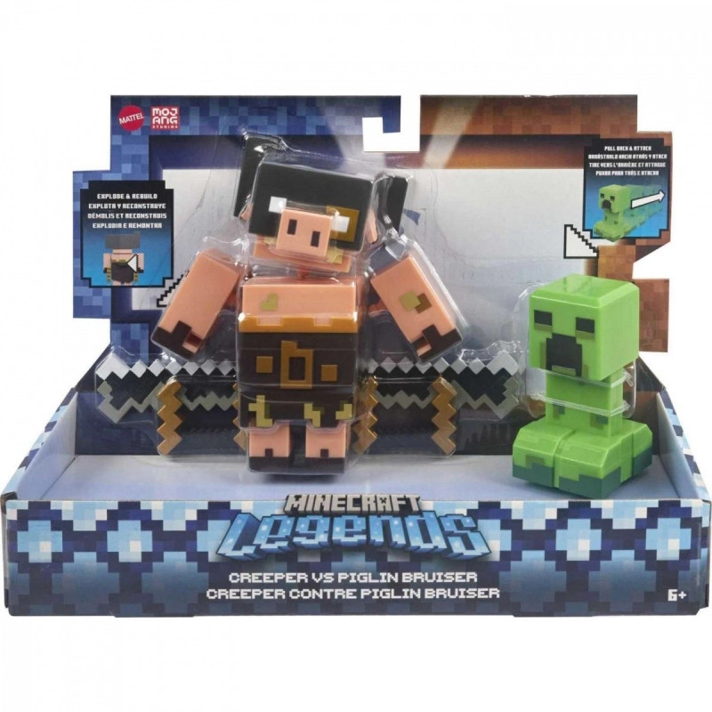 Mattel Minecraft Legends Creeper vs Piglin Bruiser