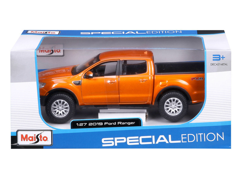 Maisto - 2019 Ford Ranger, metal oranžová, 1:27