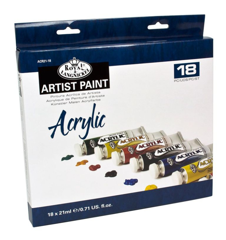 Akrylové barvy R&L - ARTIST 18 ×21 ml