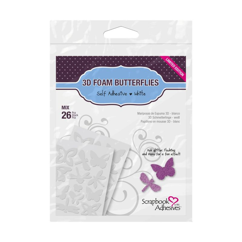 Oboustranně lepicí pěnové dekorace (26ks) Motýli