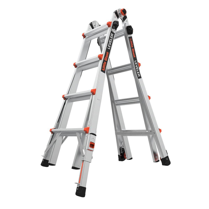 Little Giant - Leveler - hliníkový multifunkční žebřík se stavitelnými nohami Leveler: Model 17, výška - štafle/ výsuvný: 274 - 457 / 523 cm