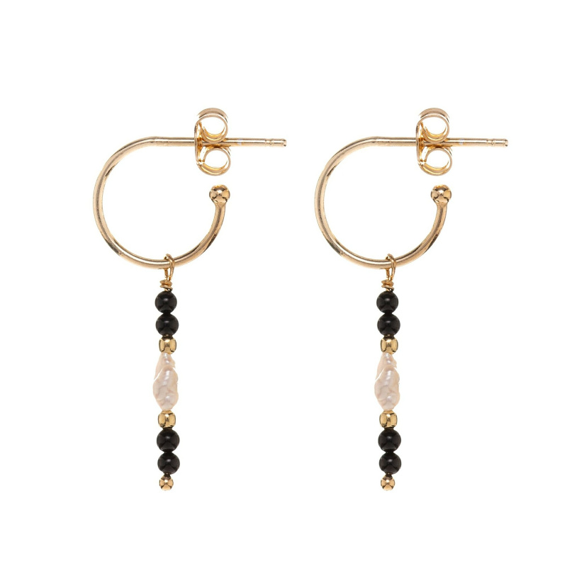 Alisia Nádherné visací náušnice s pravými perlami a achátem AL5256.01.000