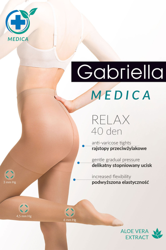 Silonkové punčocháče Gabriella Medica Relax 40 DEN Code 111 Barva: Béžová, Velikost: 5-XL