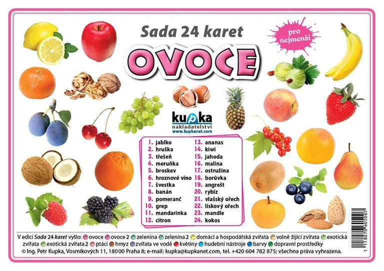 Sada 24 karet - ovoce - Petr Kupka - kniha z kategorie Učebnice a slovníky