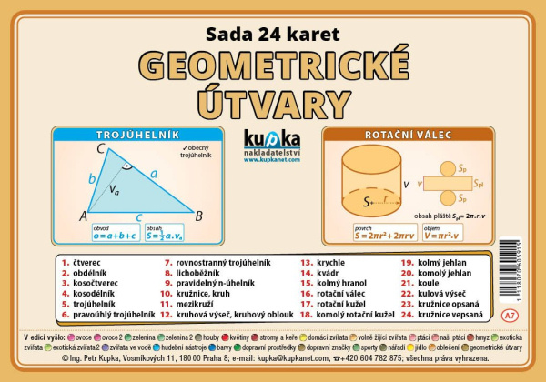 Sada 24 karet - geometrické útvary - Petr Kupka - kniha z kategorie 1. stupeň