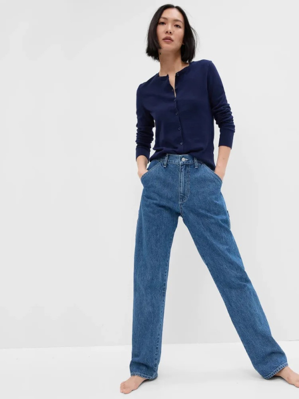 GAP Kardigan se zapínáním na knoflíky tmavě modrý Velikost: XXS