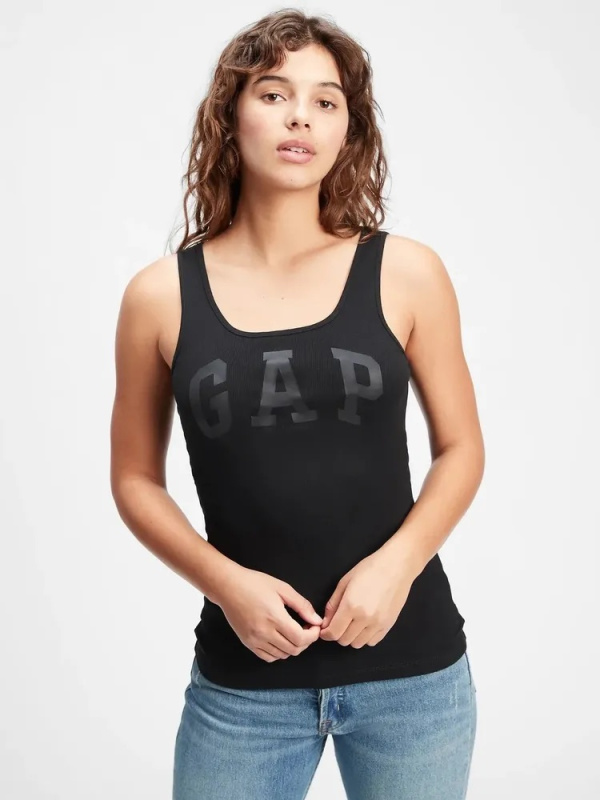 GAP Boyfriend TANK dámské tílko s logem černá Velikost: XS