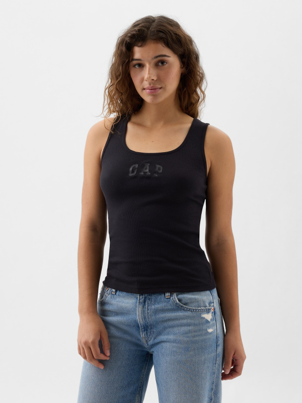 GAP Boyfriend TANK dámské tílko s logem černá Velikost: XS