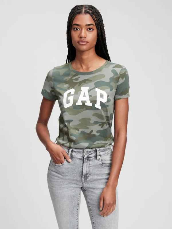 GAP SS CLASSIC TEE dámské tričko s krátkým rukávem army Velikost: XXS