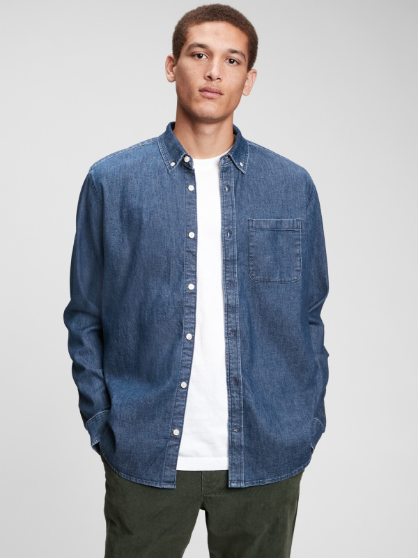 GAP Džínová košile denim shirt - Pánské
