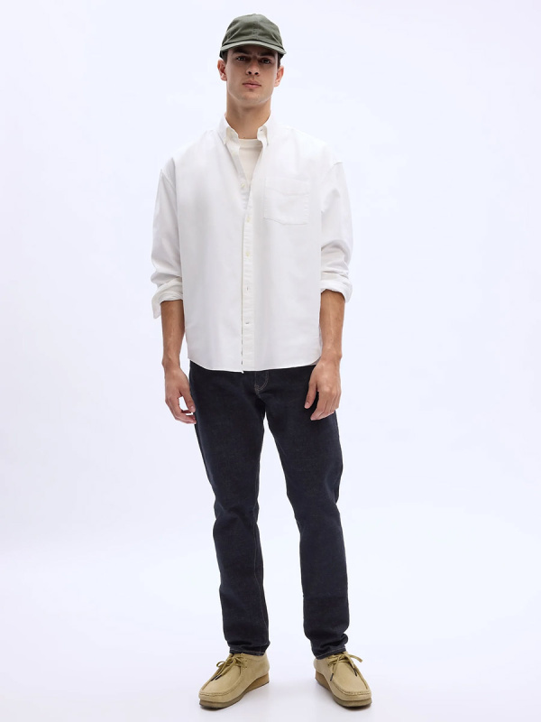 GAP Džíny straight taper saratoga rinse - Pánské