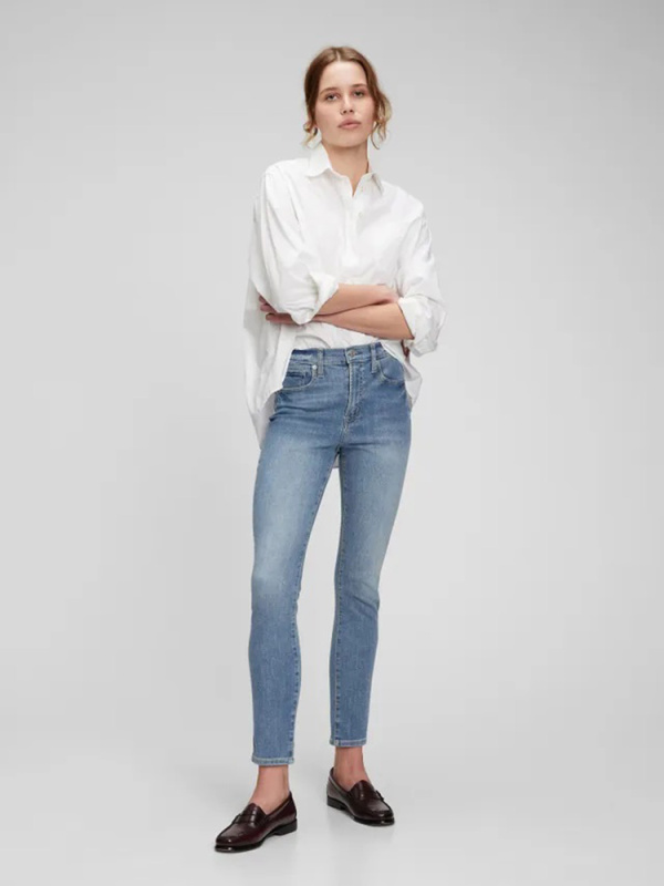 Džíny pro ženy GAP skinny high rise 703495-00 Velikost: 27TALL - extra dlouhá délka