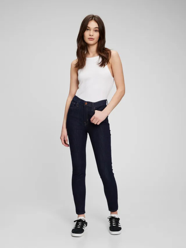 Džíny pro ženy GAP skinny high rise 703520-00 Velikost: 30TALL - extra dlouhá délka