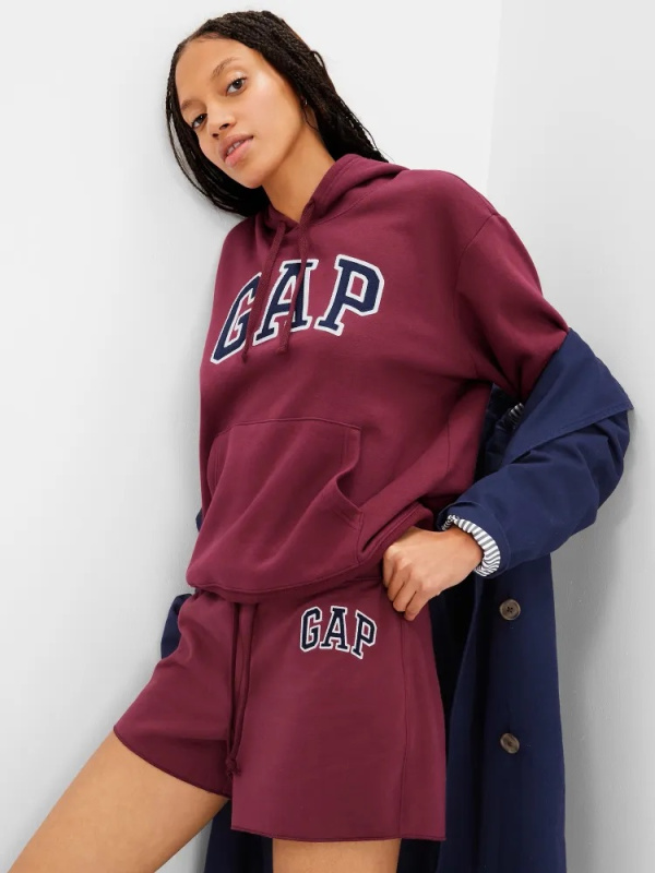 GAP HERITAGE Pullover Hoodie dámská mikina vínová Velikost: XXS