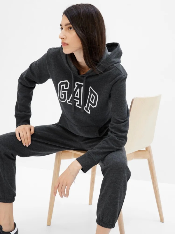 GAP HERITAGE Pullover Hoodie dámská mikina tmavě šedá Velikost: L