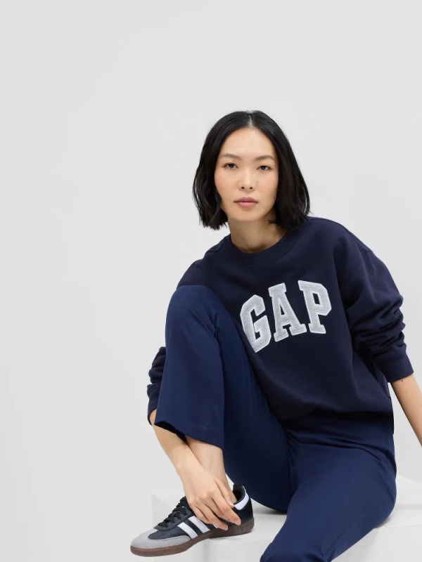 GAP HERITAGE Crewneck dámská mikina tmavě modrá Velikost: XXS