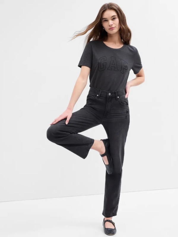 GAP LOGO CLASSIC TEE dámské tričko s krátkým rukávem tmavě šedá Velikost: XXS