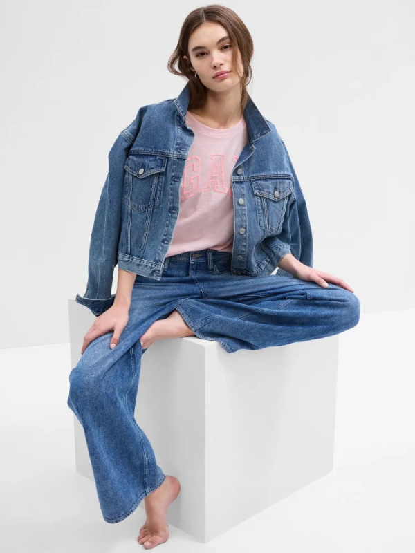 GAP LOGO CLASSIC TEE dámské tričko s krátkým rukávem růžová Velikost: XXS