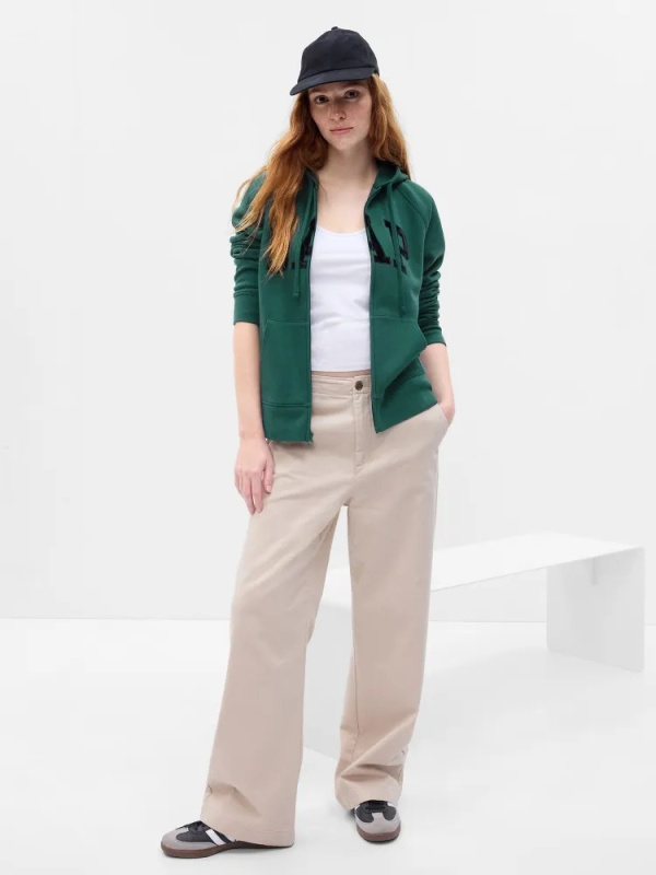 GAP HERITAGE Full Zip Hoodie dámská mikina petrolejová Velikost: XXS